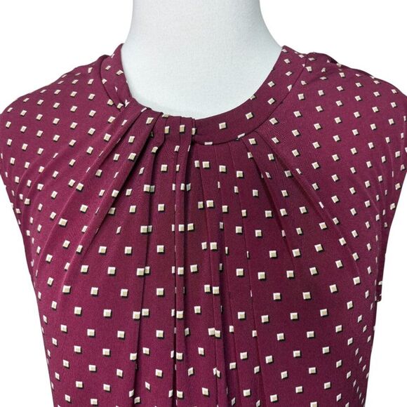 Liz Claiborne Pleated Neck Short Sleeve Blouse Size Small - Picture 2 of 8